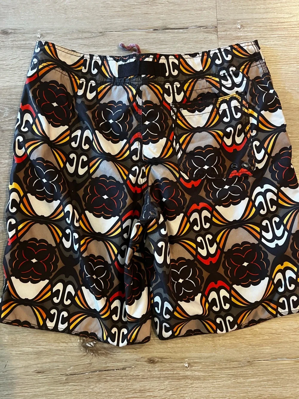 Old Navy Black, White, Red, Yellow Patterned Women's Shorts